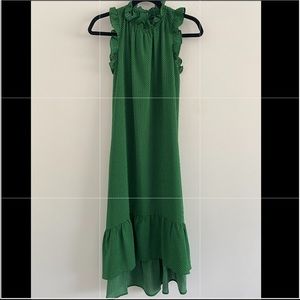 Who What Wear for Target green polka dot midi dress